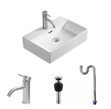 Freestanding Handwashing Handwashing Faucet Set [Includes high-quality S-trap set] Washbowl, Washstand, 510360130mm, Stylish, Washbowl, Ceramic, белый
