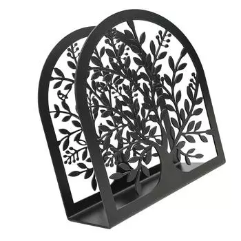 Freestanding Tissue Dispenser Rack Metal Napkin Holder For Kitchen Dining Table Organization Vertical Paper Towel Stand чёрный