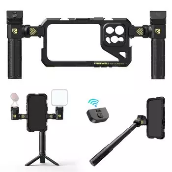 Freewell Genius Rig совместим с iPhone 15 Pro Max Genius Rig Стабилизатор вращения Селфи-палка Штатив Пульт дистанционного управления 360°