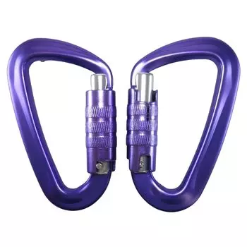 FregocS Carabiner Auto Lock Set of 2 1200kgf Purple (For Climbing, Mountaineering, Outdoor, Lightweight, Self-locking) CAAL03-P