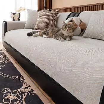 French Chenille Retro Sofa Cushion Simple Advanced Light Luxury New Non-slip Straight Row Sofa Cover Back Towel Cover Towel 70x70cm 1pcs