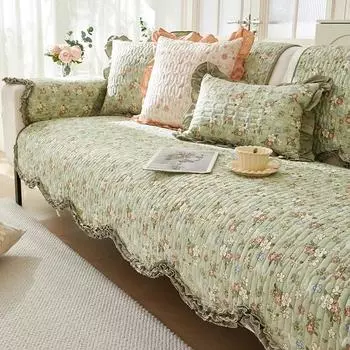 French Cotton Sofa Cushion Non Slip Sofa Cover Four Seasons Universal Sofa Towel for Living Room Washable Couch Protecor A 70x70