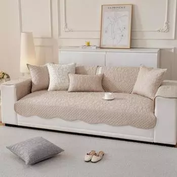 French Cream Style Sofa Cushion Pure Cotton Four Seasons Universal Non-Slip Retro Cushion Sofa Cover Cover Cloth Backrest Towel 70*70cm