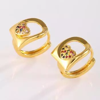 French Elegant Micro-inlaid Zircon Earrings Small Luxury Gold Flash Diamond Love Earrings Ornaments Fashion Earrings Female One Size белый