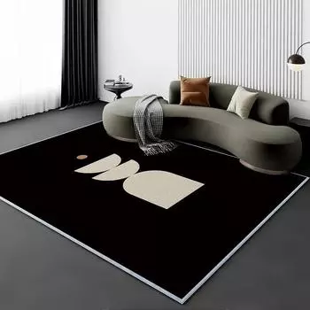 French Entry Lux Living Room Carpet Fully Covered Bedroom Household Sofa Table Carpet Bedside Stain-Resistant Non-Slip Foot Mat 100X120cm