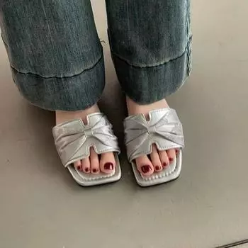 French fairy wind toe beach shoes female summer new fashion wear casual fashion versatile flat bottom one-word 35 чёрный