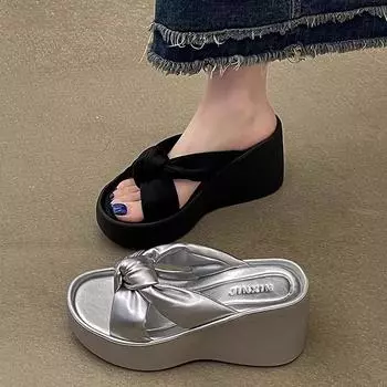 French fashion with skirt high-end sandals women s 2024 summer new versatile thick bottom comfortable not tired feet 34 чёрный
