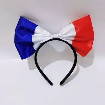 French Flag Bow Headband Blue, White,red National Day Sports Event Party Headwear Hair Accessories
