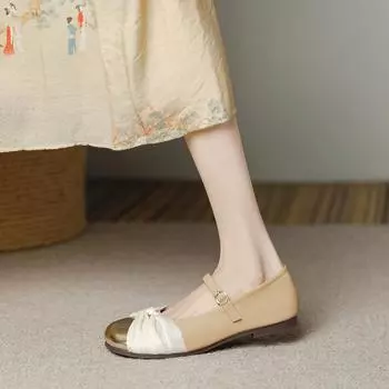 French flat-bottomed Mary Jane single shoes for women s 2025 spring and autumn new Xiaoxiangfeng word with shallow mouth grandma shoes with skirt 35