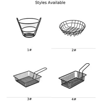 French Fries Basket Food Bucket Net Encrypt Colander Strainer Shaped Frying Stainless Steel Meshed Container Tableware
