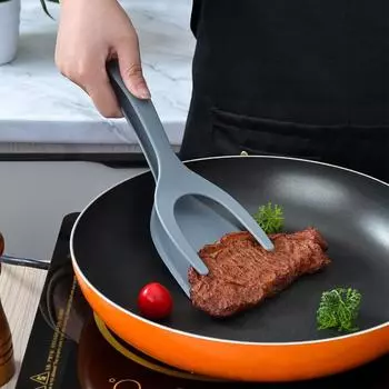 French Fries Turners Double Sided Clip For Easy Flipping Non-stick Non Stick 2 In 1 Pancake Spatula красный