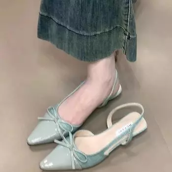 French Gentle Bow Baotou Sandals Women s 2025 New Niche Design Versatile Commuter Shoes with Skirts 35 абрикосовый