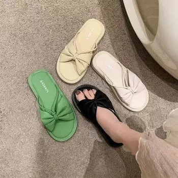French high-end flat sandals women s new popular niche fashion fairy style outer slippers 35