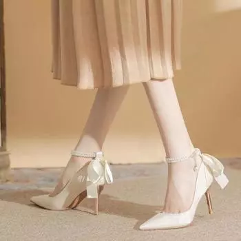 French high heels femininity sexy cheongsam shoes dress shoes temperament elegant bridesmaid shoes wedding shoes bride shoes women 35