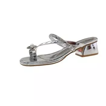 French low-heeled beach slippers fairy shoes 2025 new summer flat-bottomed temperament set toe sandals 35