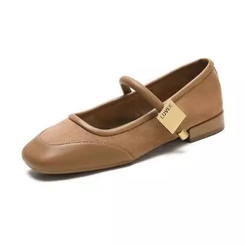 French Mary Jane shoes evening gentle shoes women s flat shoes brown Mori sandals women s summer new 34