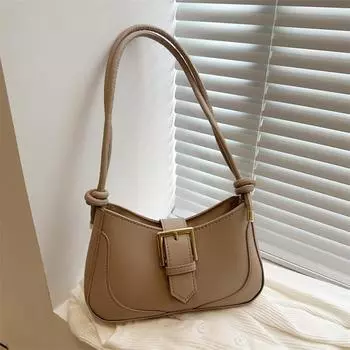 Французская нишевая сумка под мышкой Женская осенне-зимняя ретро сумка через плечо Модная универсальная маленькая квадратная сумка высокой ценности коричневый