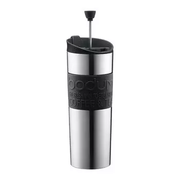 Френч-пресс Bodum Insulated Travel Coffee and Tea Black от Bodum Кружка из нержавеющей стали, 0,45 литра, 15 унций, [предмет]
