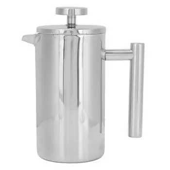 French Press Pot Stainless Steel Double Layer Portable French Press Coffee Maker for Home Outdoor L
