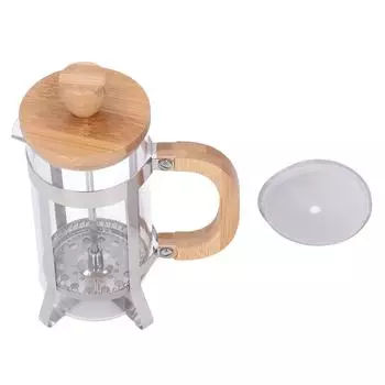 Френч-пресс, термостойкий френч-пресс, чайник с фильтром из нержавеющей стали и бамбуком 350ML