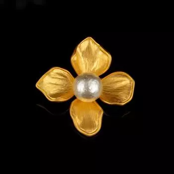 French Retro Flower Brooch High-End Femininity Pearl Brooch Light Luxury Niche Design Pin Coat Accessories