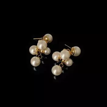 Французские ретро серьги-пусеты из металла с жемчугом в виде виноградной лозы, женские нишевые уникальные модные темпераментные элегантные серьги