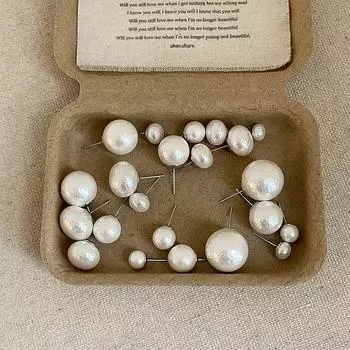 French Retro Irregular Pearl Stud Earrings Women S Simple High-End Personality Fashion Temperament Versatile Earrings