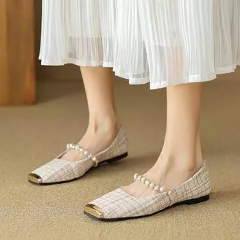 French retro Mary Jane single shoes women s shallow mouth flat bottom spring and autumn small fragrance evening evening breeze gentle large size women 35 чёрный