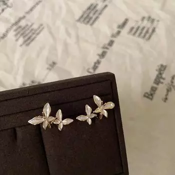 Серьги-гвоздики в виде бабочек в стиле ретро с каплями масла для женщин, стильный дизайн, индивидуальность, уникальный стиль, темперамент, универсальные серьги