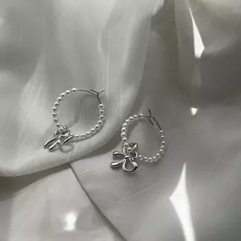 French Retro Pearl Earrings Design, High-End Bow Earrings, Earrings, Gentle And Exaggerated Temperament, Earrings.