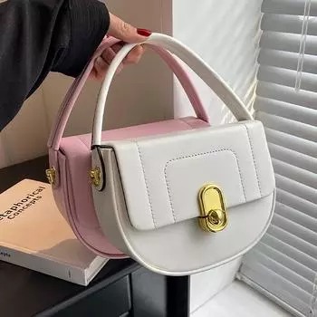 Французская простая прочная высококачественная сумка женская роскошная высококачественная полукруглая маленькая квадратная упаковка модные популярные сумки через плечо Mini(Max Length<20cm)