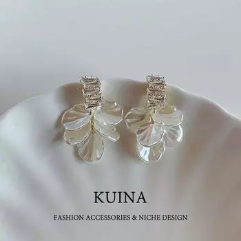 French Style Fancy Super Fairy Flowers Tassel Earrings Female Zircon Earrings Sterling Silver Needle Niche Style Unique and Beautiful Ear Rings As Shown in Pictures