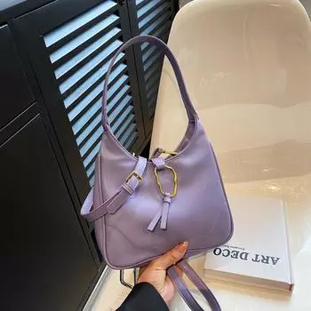 Французский стиль Высокое качество Женская сумка через плечо Летняя новая популярная универсальная простая женская сумка на одно плечо подмышкой (20cm<Max Length<30cm)