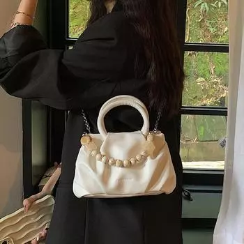 Французский стиль PU женские сумки через плечо 4 цвета модные универсальные женские клатчи с цепочкой новые женские плиссированные сумки