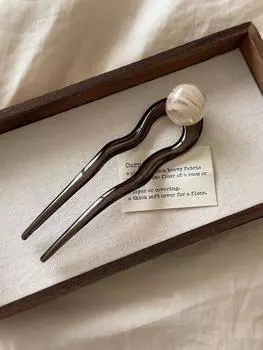 French Style U-shaped Hairpin for Women Simple Chinese Female Meatball Head Pan Hair HairSticks Temperament Hair Accessories