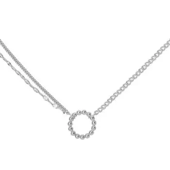 French Temperament Choker Neck Chain Necklace Female Trendy Design Double Chain Ring Collarbone Chain