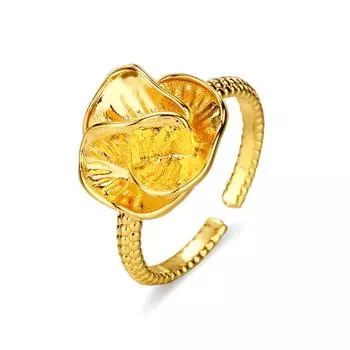 French Temperament Flower Opening Ring Fashion Versatile Design Sense Index Finger Ring Niche Light Luxury High Sense Jewelry Women adjustable золотой