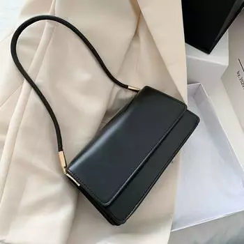 French Texture Niche Style Shoulder Fashion Tide Underarm Bag Black