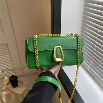 French trend casual bag women s 2024 new simple underarm chain bag fashionable retro messenger shoulder bag чёрный