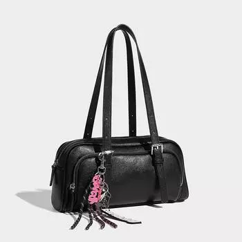 French Underarm Bag Large Capacity Premium Boston Versatile Shoulder Bag чёрный