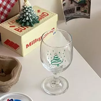 French Vintage Elegant Christmas Tall Glasses Ins Atmosphere Wine Glasses Champagne Glasses Juice Glasses, Gifts 340ml