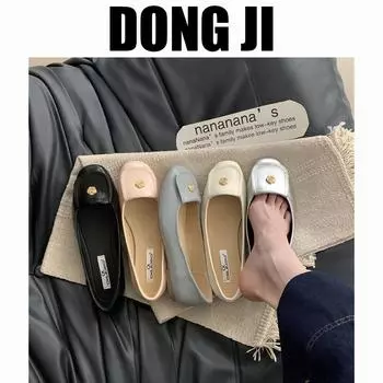 French with skirt flat-soled single shoes women s 2025 new shallow mouth small fragrant wind metal buckle gentle ballet shoes ladyshoes 35 серебряный