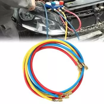 Фреоновый шланг для заправки кондиционера R22, открытый клапан хладагента, заправочная трубка, автомобильные аксессуары, R134a, инструменты для автомобильного кондиционера, инструмент для трубки переменного тока 0.9M