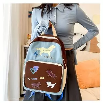 Свежий и универсальный студенческий стиль с высокой эстетической ценностью, оригинальный дизайн серии Graffiti, яркий студенческий рюкзак с цветовыми блоками для среднего возраста