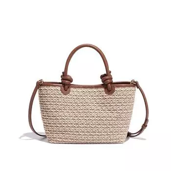 Fresh, Artistic, Simple, Versatile and Fashionable Straw Beach Bag, Single-shoulder Hand-held Tote Bag, Crossbody Bag