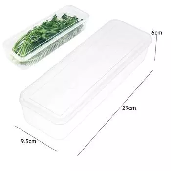 Fresh Box Refrigerator Storage Boxes Scallions Food Container with Lid Cold Crisper Sealed Kitchen Fresh Fruit Fridge Organiser 1PC&1-tier