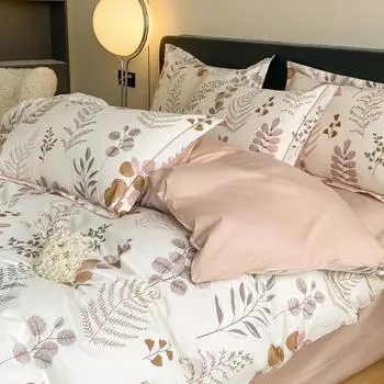 Fresh Cotton Four-Piece Set New Cotton Printed Bed Sheet Quilt Cover 4-piece set of 1.8m