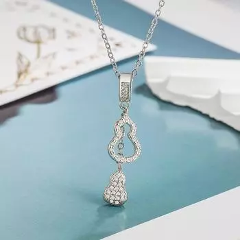 Fresh Double Gourd Necklace Gourd Shape Design Temperament Item Jewelry Women S Holiday Gift