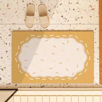 Fresh floor mat, thickened toilet floor mat, toilet shower room, water absorptionbathroom wear-resistant and non-slip foot mat 40X60cm 15.7X23.6in