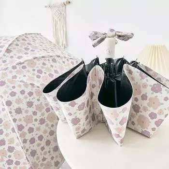 Fresh Flowers Sun Umbrella Sunny Rain Use Floral Umbrella Automatic Umbrella Home Supplies Style 3